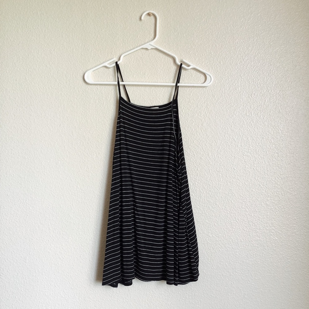 Striped high neck tank
